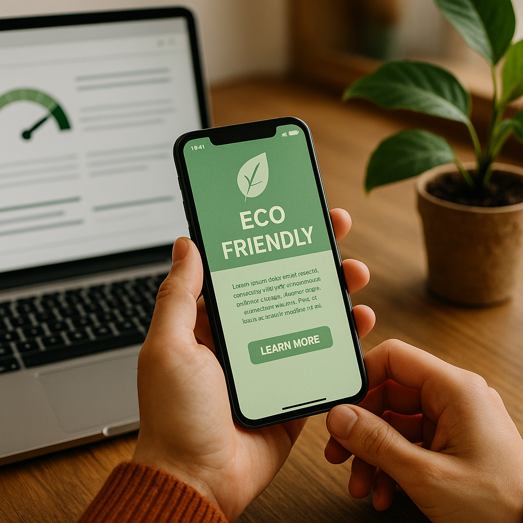 Illustration complémentaire de l’article sur Le design web mobile-first et éco-responsable : concevoir des sites rapides, accessibles et respectueux de l’environnement