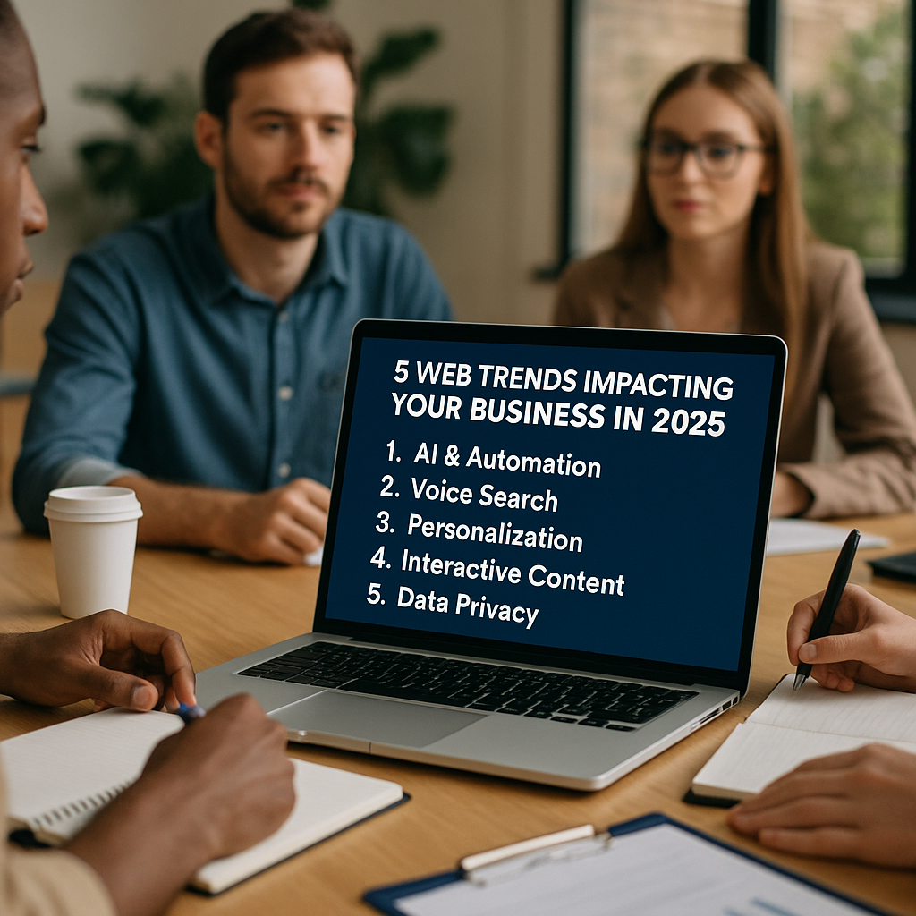 Illustration complémentaire de l’article sur Les 5 tendances web qui vont impacter votre entreprise en 2025 : synthèse des évolutions à anticiper pour rester compétitif