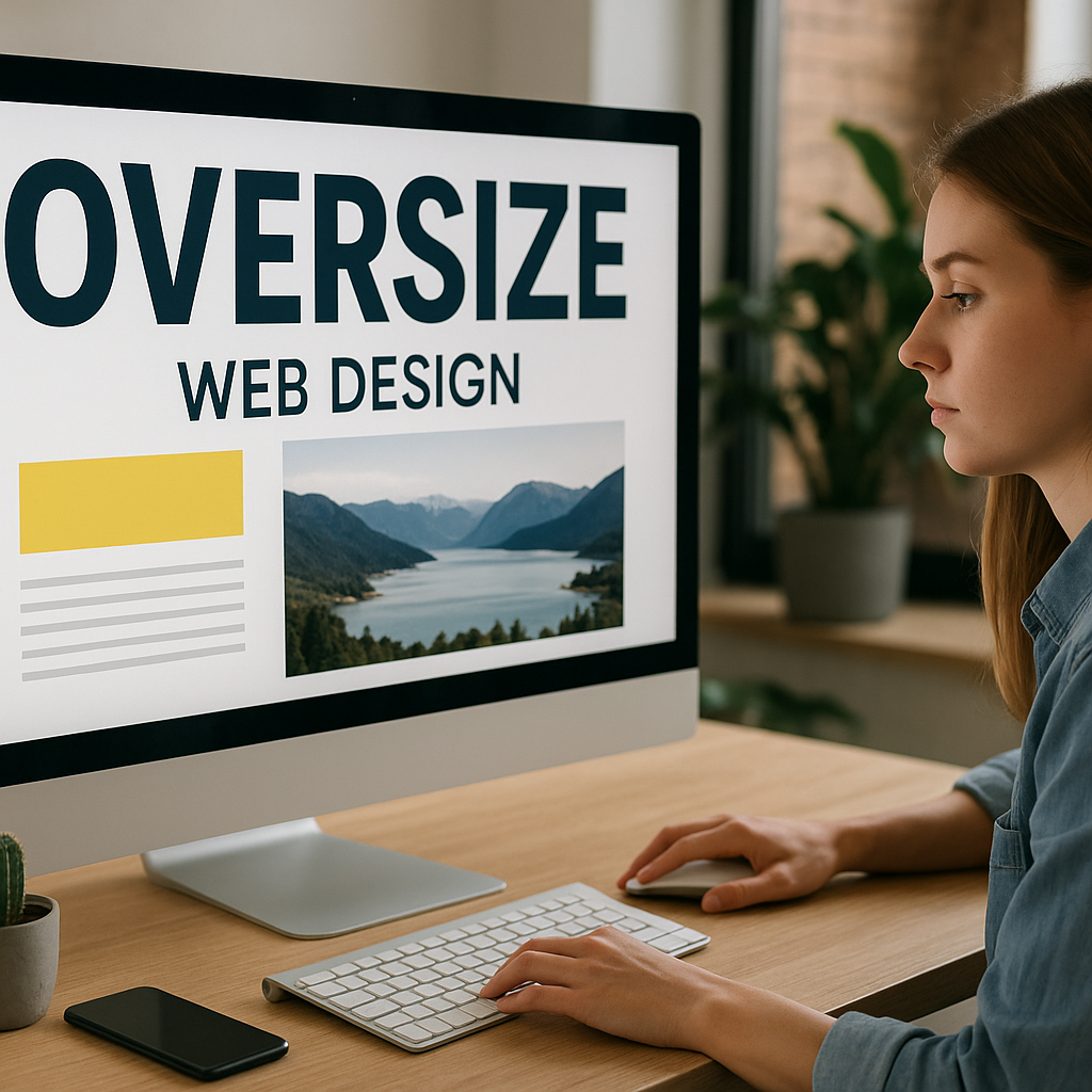 Illustration complémentaire de l’article sur L’oversize en webdesign : comment utiliser les éléments XXL pour capter l’attention sans surcharger