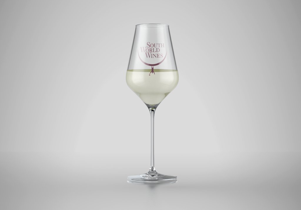 Mockup verre vins blanc dégustation logo - Verres vins dégustation - South World Wines