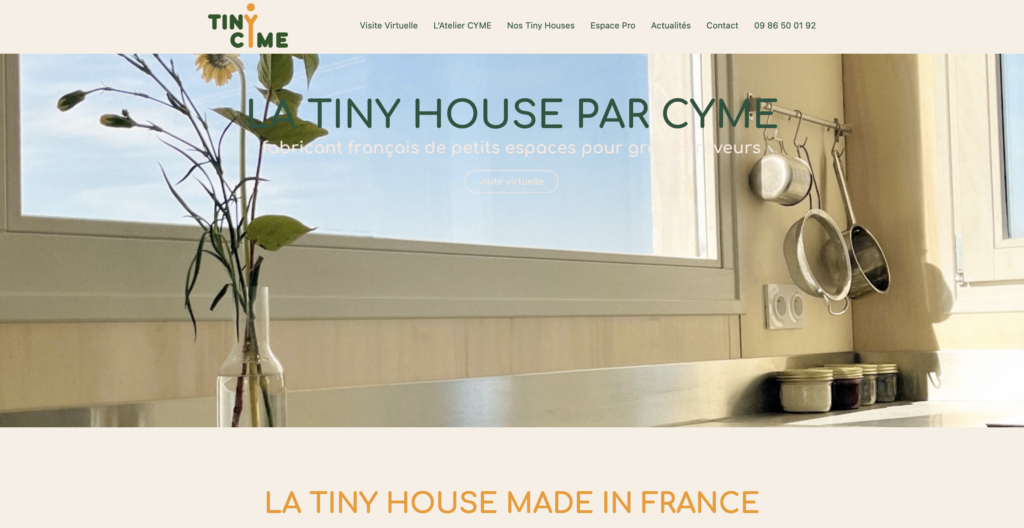 Home page site web - Tiny House par CYME