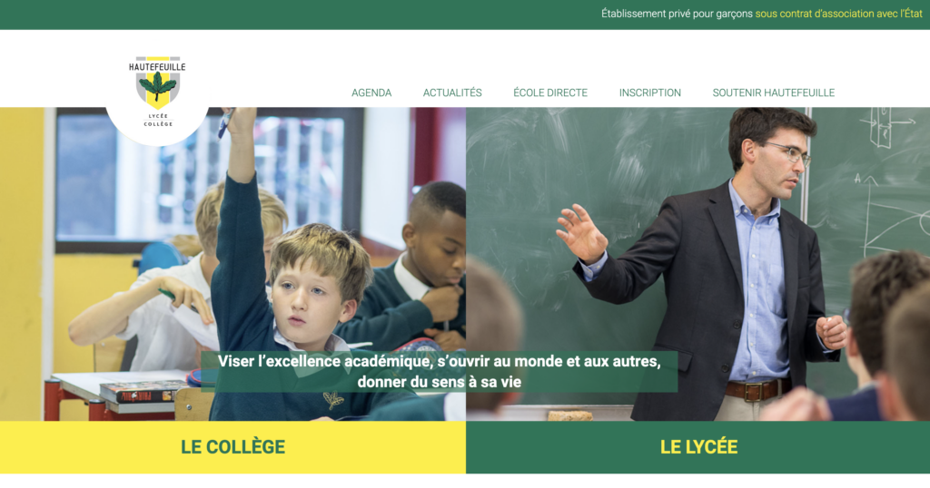 Site web home page - Établissement Hautefeuille