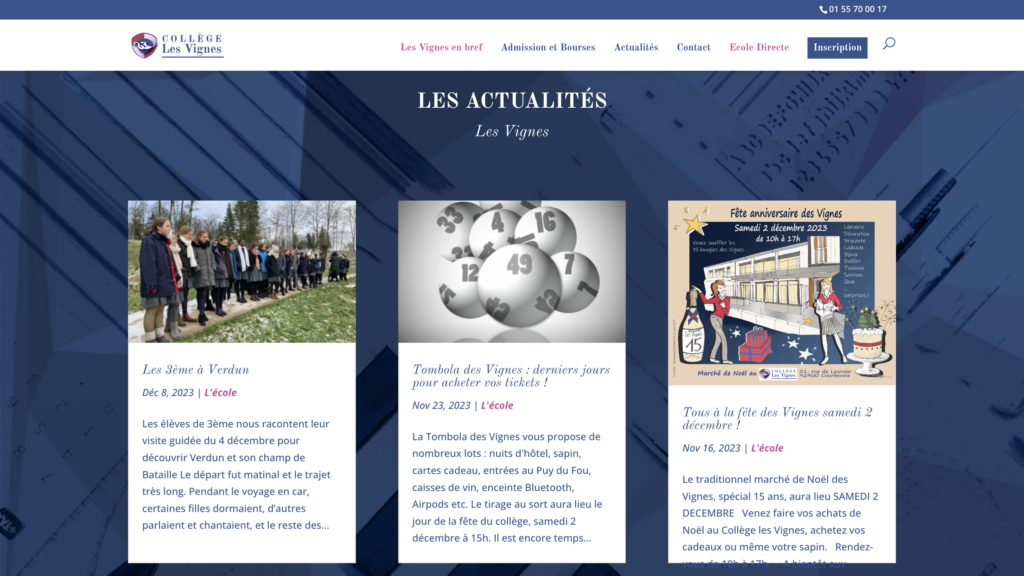 Site web - Collège les Vignes