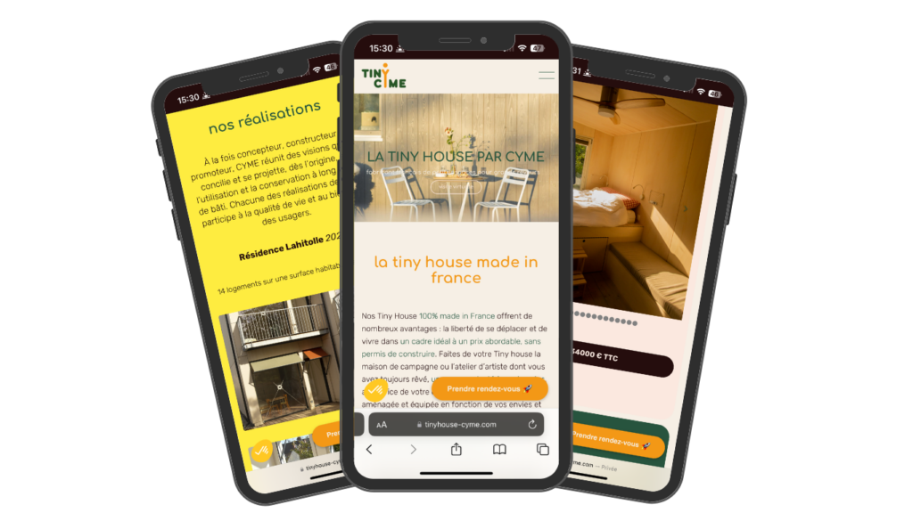 Mockup smartphone version mobile - Tiny House par CYME