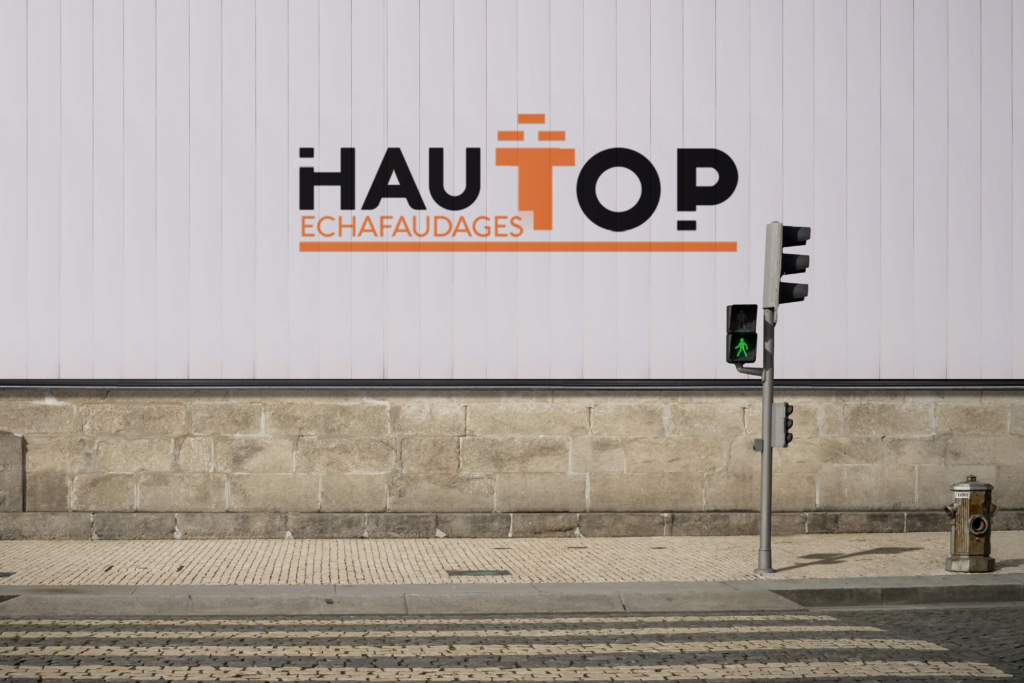 Mockup mur logo rue - HAUTOP