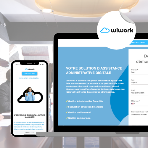 Mockup projet WIWORK site web desktop et mobile - Green Mandarine