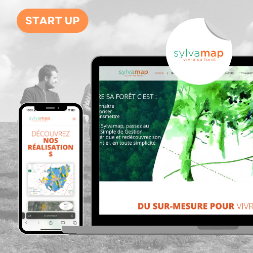 Mockup projet start-up SYLVAMAP site web desktop et mobile - Green Mandarine