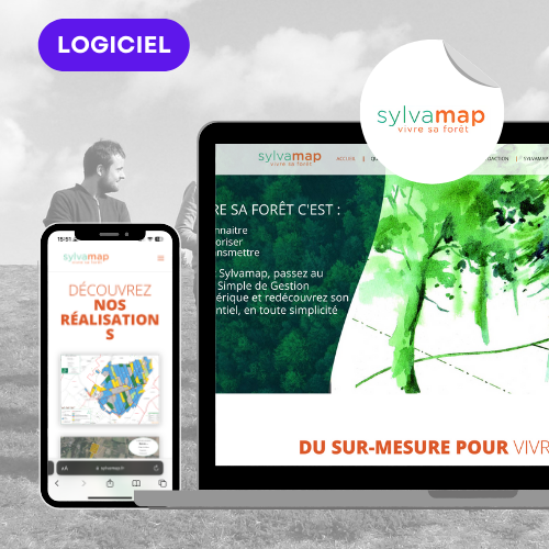 Mockup projet logiciel SYLVAMAP site web desktop et mobile - Green Mandarine