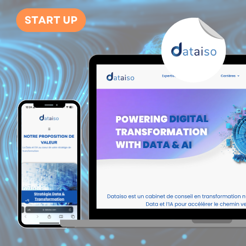 Mockup projet start-up DATAISO site web desktop et mobile - Green Mandarine
