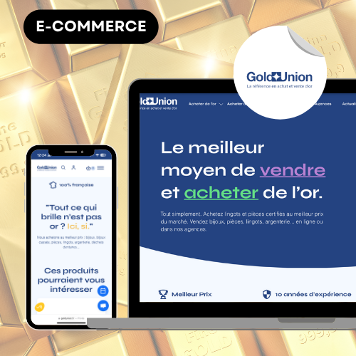 Mockup projet e-commerce GOLD UNION site web desktop et mobile - Green Mandarine