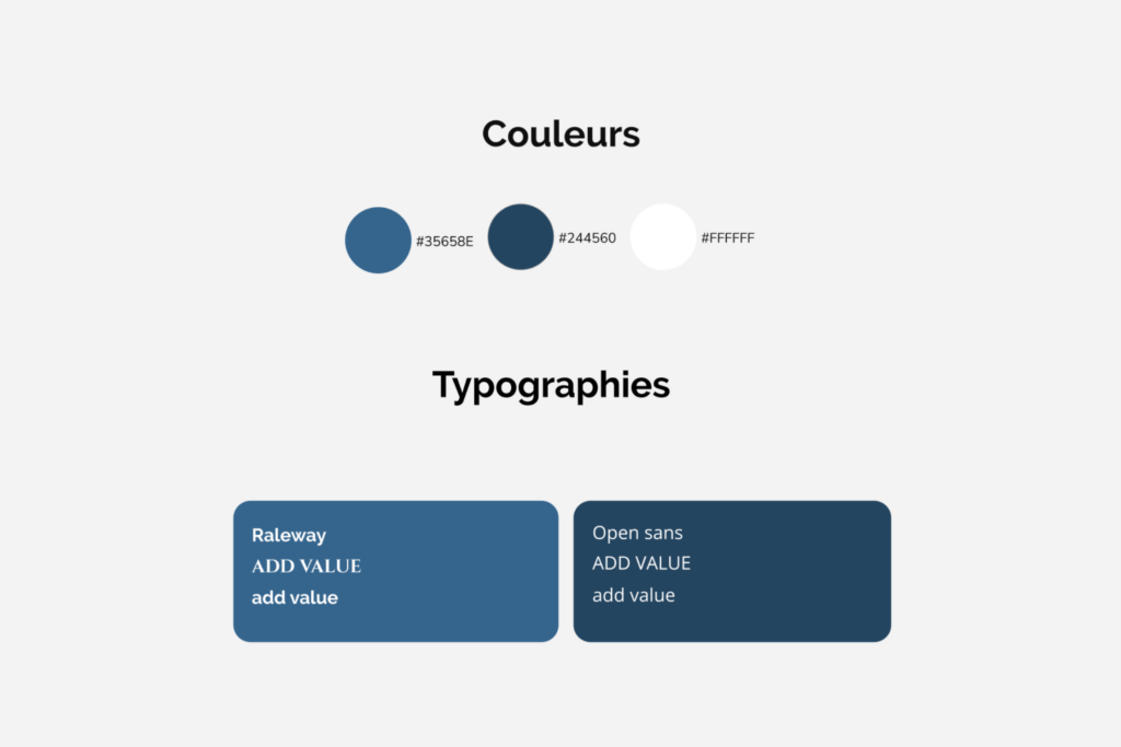 Couleurs et typographies - Add Value