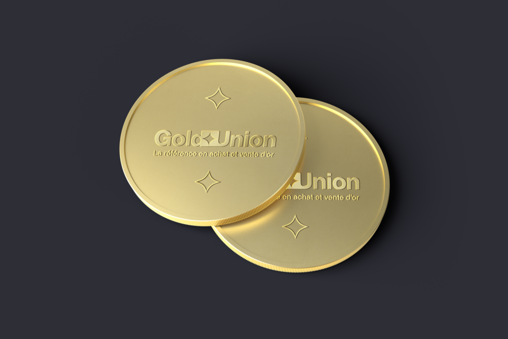 Mockup logo pièces or - Gold Union