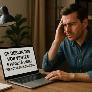 Illustration générée pour l’article : Ce design tue vos ventes : 5 pièges à éviter sur votre page d’accueil
