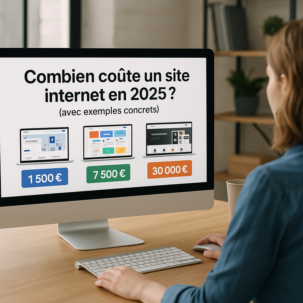 Illustration générée pour l’article : Combien coûte un site internet en 2025 ? (avec exemples concrets)