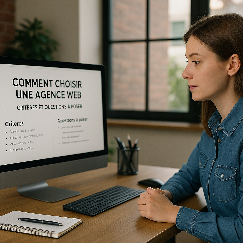 Illustration générée pour l’article : Comment choisir une agence web : critères et questions à poser