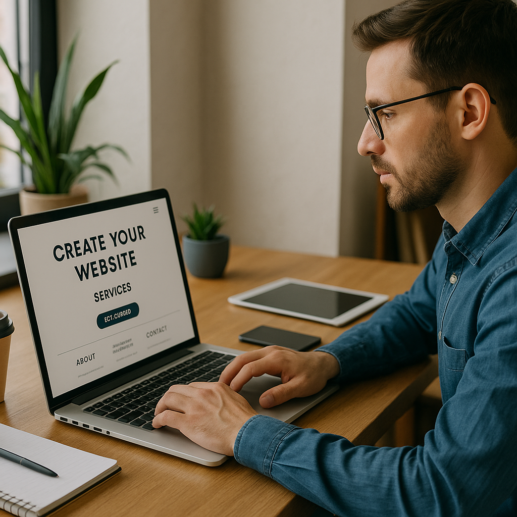 Illustration générée pour l’article : Comment créer un site pour vendre vos services en ligne (freelance, coach, consultant)