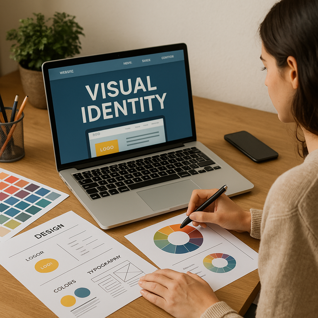 Illustration générée pour l’article : Comment définir et créer une identité visuelle forte pour son site internet