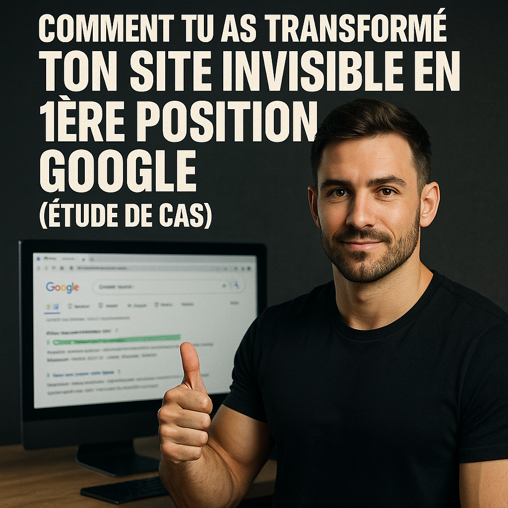 Illustration générée pour l’article : Comment j’ai transformé un site invisible en 1ère position Google (étude de cas)