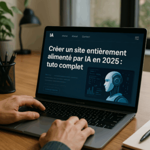 Illustration générée pour l’article : Créer un site entièrement alimenté par IA en 2025 : tuto complet