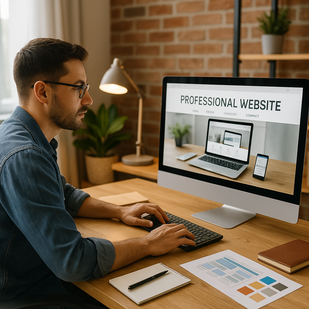 Illustration générée pour l’article : Guide complet pour réussir la création d’un site internet professionnel