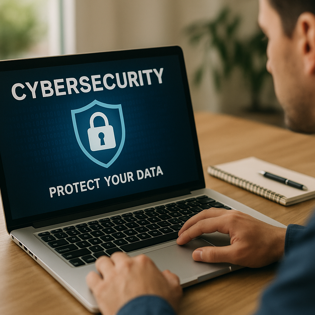 Illustration générée pour l’article : La cybersécurité comme priorité pour les sites web en 2025 : protéger les données des utilisateurs et renforcer la confiance