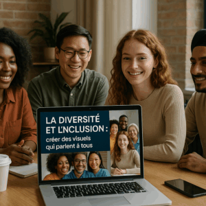 Illustration générée pour l’article : La diversité et l’inclusion : créer des visuels qui parlent à tous