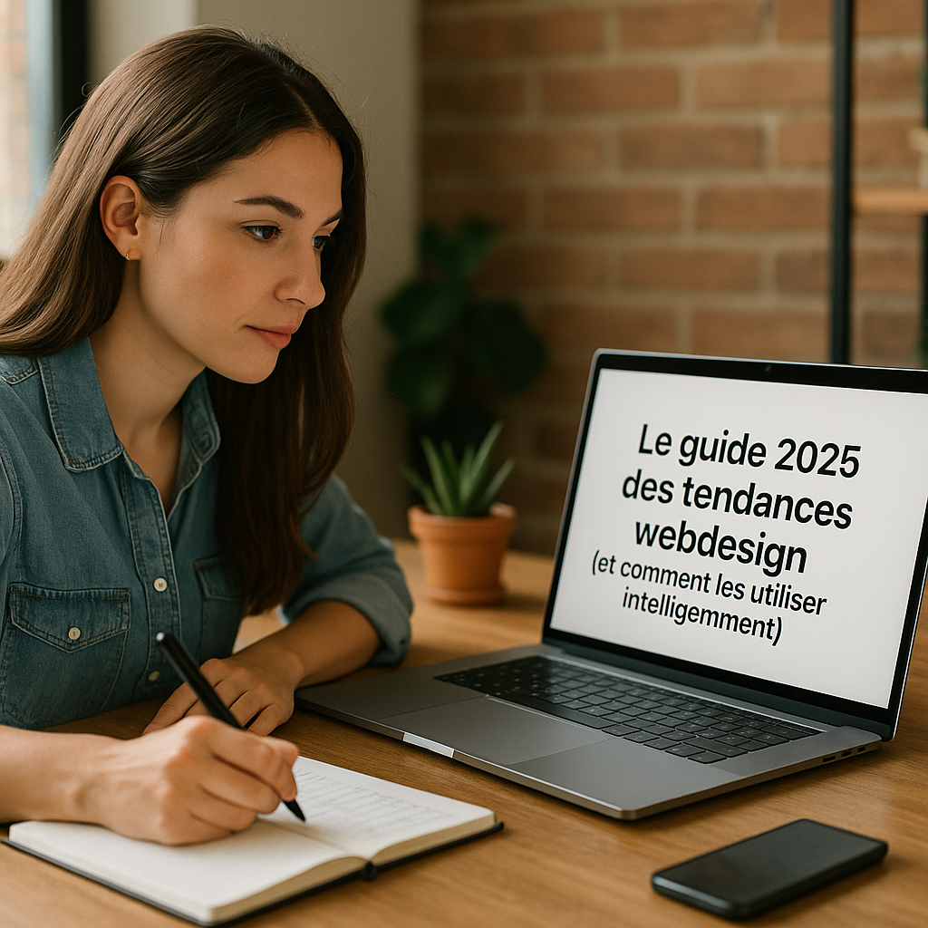 Illustration générée pour l’article : Le guide 2025 des tendances webdesign (et comment les utiliser intelligemment)