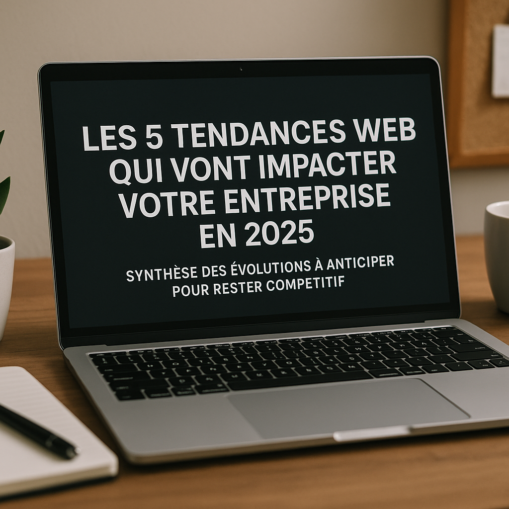 Illustration générée pour l’article : Les 5 tendances web qui vont impacter votre entreprise en 2025 : synthèse des évolutions à anticiper pour rester compétitif