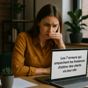 Illustration générée pour l’article : Les 7 erreurs qui empêchent les freelances d’attirer des clients via leur site