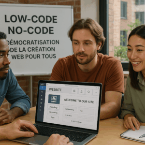 Illustration générée pour l’article : Low-code, No-code : démocratisation de la création web pour tous