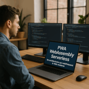 Illustration générée pour l’article : PWA, WebAssembly, Serverless : les architectures qui redéfinissent le web moderne