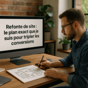 Illustration générée pour l’article : Refonte de site : le plan exact que je suis pour tripler les conversions
