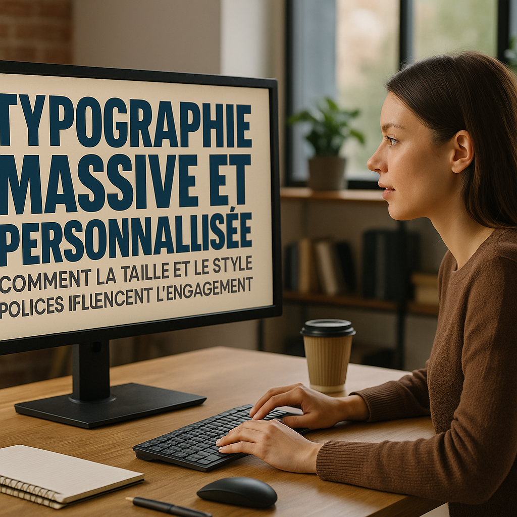 Illustration générée pour l’article : Typographie massive et personnalisée : comment la taille et le style des polices influencent l’engagement