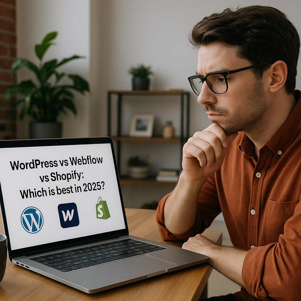 Visuel d’introduction sur WordPress vs Webflow vs Shopify : quel est le meilleur en 2025 ?