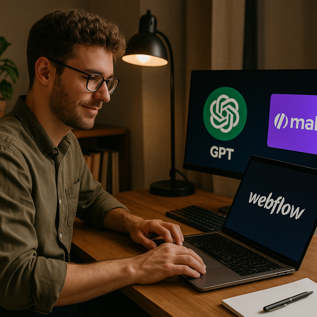 Illustration complémentaire de l’article sur Construire une agence digitale solo grâce à Webflow, GPT et Make