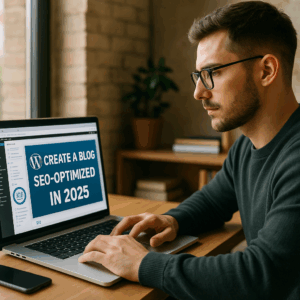 Illustration générée pour l’article : Créer un blog WordPress optimisé SEO en 2025