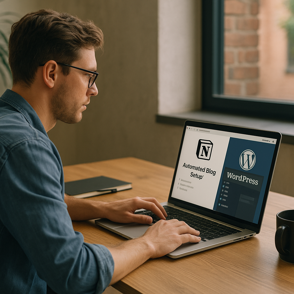 Visuel d’introduction sur Mettre en place un blog automatisé avec Notion + WordPress