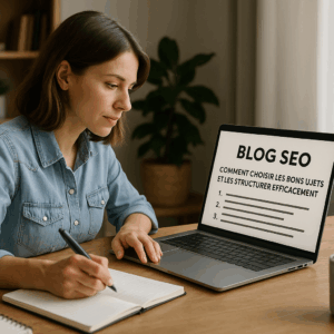 Illustration générée pour l’article : Blog SEO : comment choisir les bons sujets et les structurer efficacement