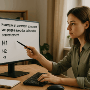 Illustration générée pour l’article : Pourquoi et comment structurer vos pages avec des balises Hn correctement