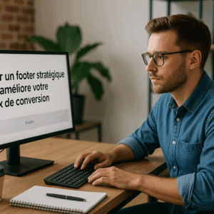 Illustration générée pour l’article : Créer un footer stratégique qui améliore votre taux de conversion