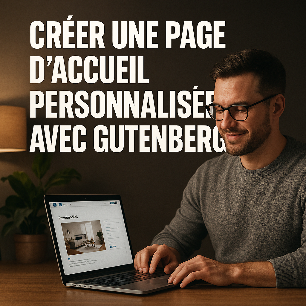 Illustration complémentaire de l’article sur Créer une page d’accueil personnalisée avec Gutenberg